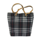 BURBERRY Nova Check Hand Bag Nylon Black Auth bs15673-2