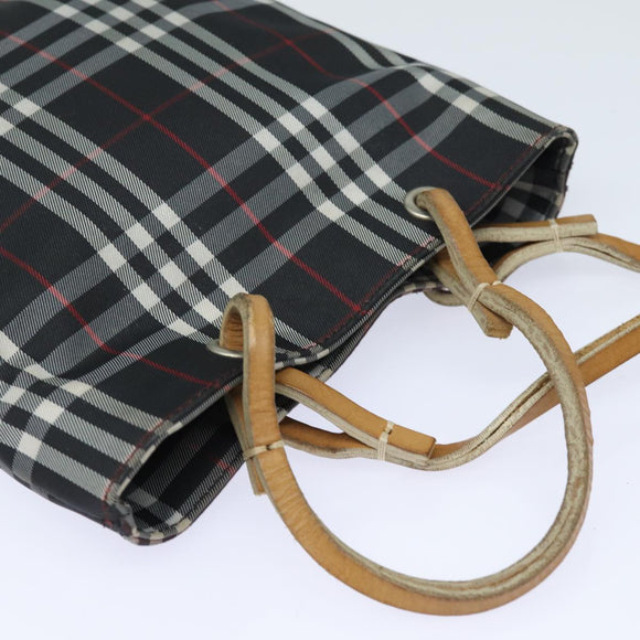 BURBERRY Nova Check Hand Bag Nylon Black Auth bs15673
