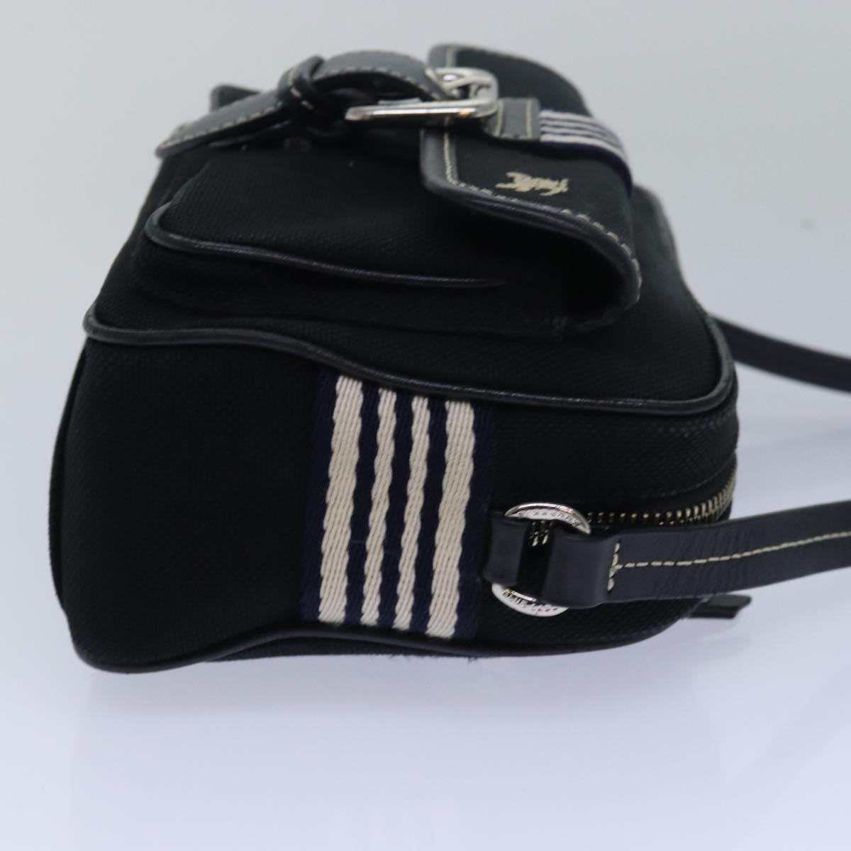 BURBERRY Blue Label Shoulder Bag Canvas Black Auth bs15680