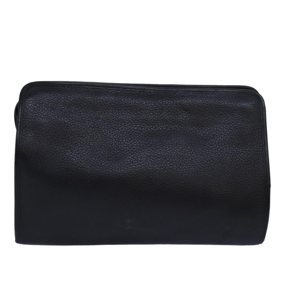 Burberrys Clutch Bag Leather Black Auth bs15681 - 0