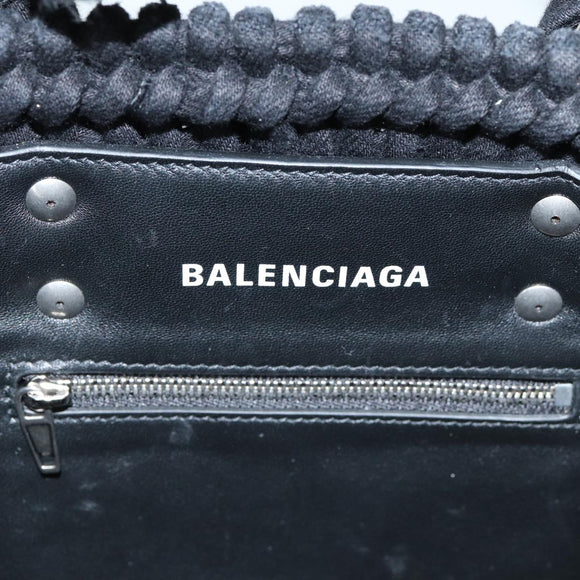 BALENCIAGA Bistro Hand Bag Canvas 2way Black 671342 Auth bs15695V