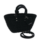 BALENCIAGA Bistro Hand Bag Canvas 2way Black 671342 Auth bs15695V-1