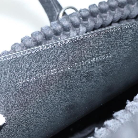 BALENCIAGA Bistro Hand Bag Canvas 2way Black 671342 Auth bs15695V