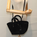 BALENCIAGA Bistro Hand Bag Canvas 2way Black 671342 Auth bs15695V-22