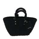 BALENCIAGA Bistro Hand Bag Canvas 2way Black 671342 Auth bs15695V-13