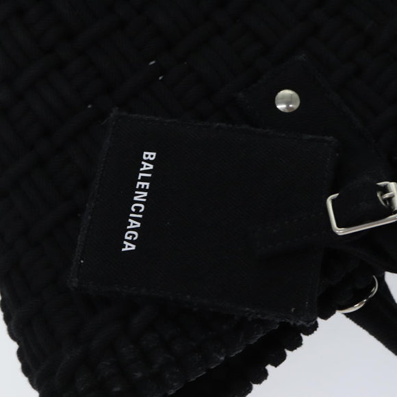 BALENCIAGA Bistro Hand Bag Canvas 2way Black 671342 Auth bs15695V