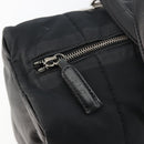 CHANEL Choco Bar Hand Bag Nylon Black Silver CC Auth bs15702-18