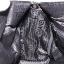 CHANEL Choco Bar Hand Bag Nylon Black Silver CC Auth bs15702-23
