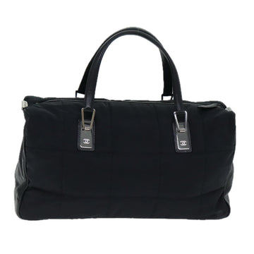 CHANEL Choco Bar Hand Bag Enamel Black CC Auth bs15702 - 0