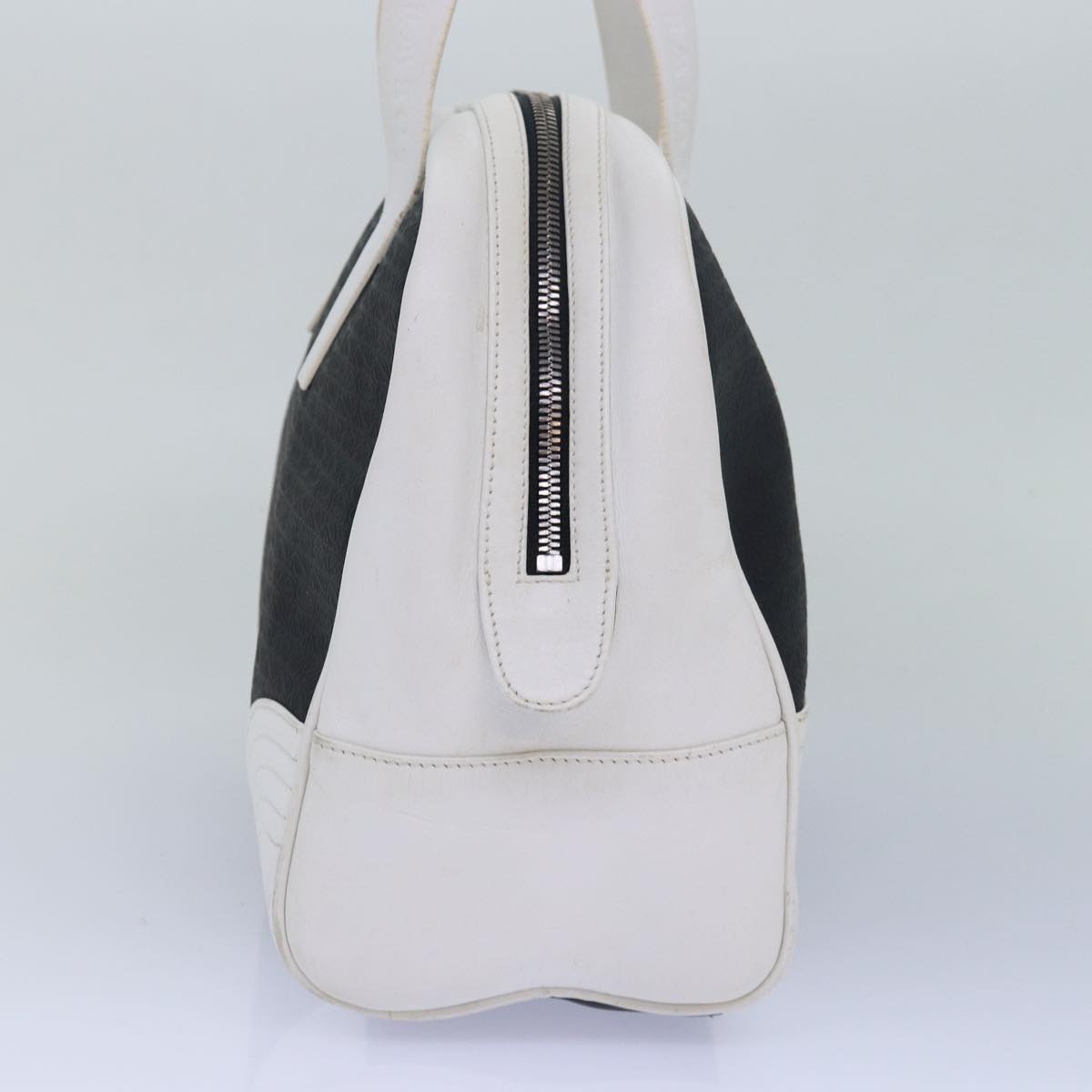 LOEWE Hand Bag Leather PVC Leather Black White Auth bs15709