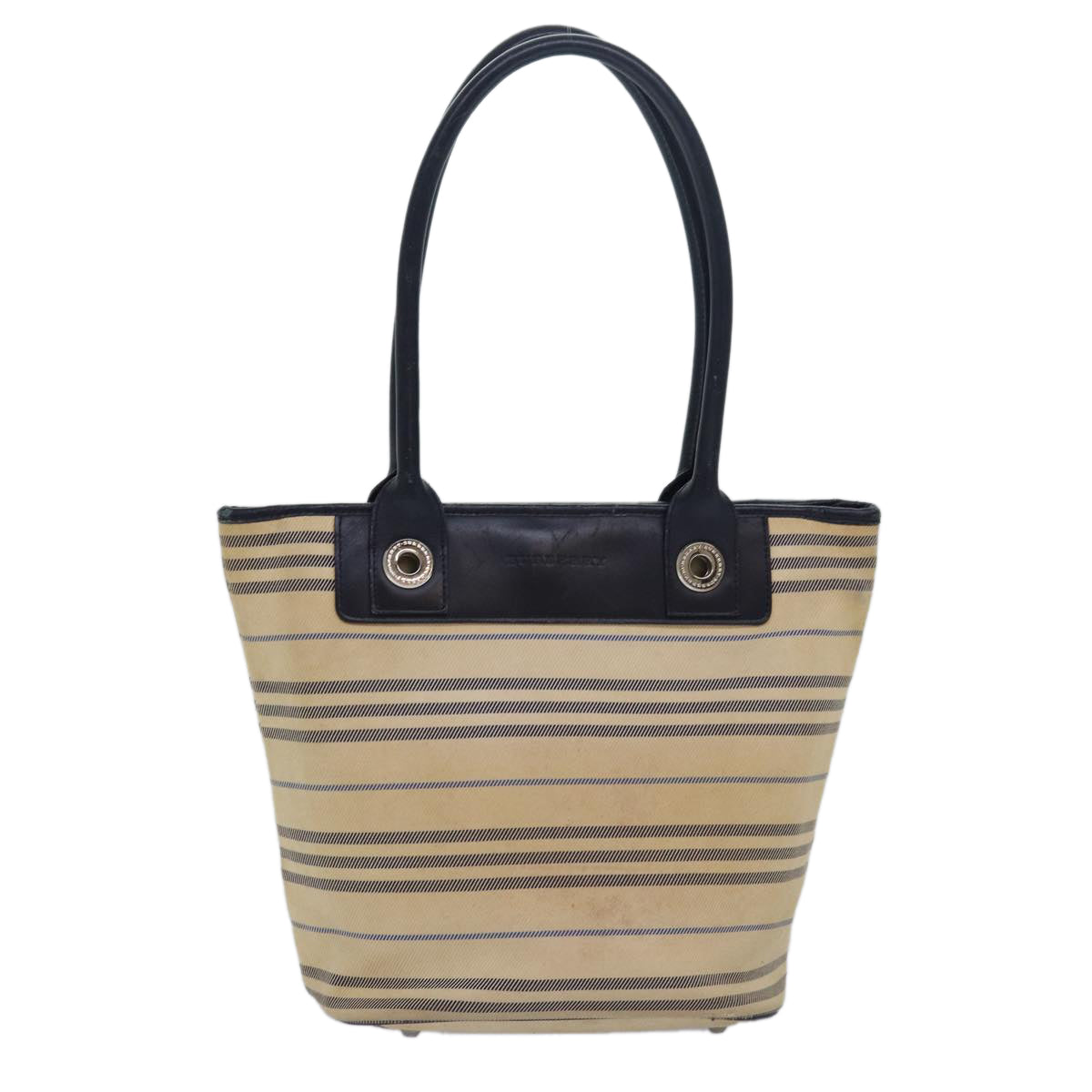 BURBERRY Nova Check Tote Bag Canvas Beige Auth bs15723