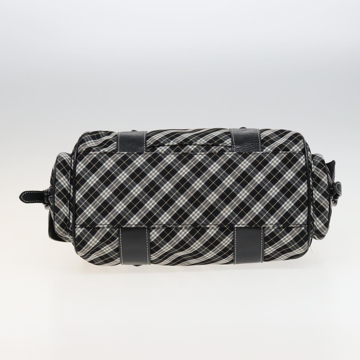 BURBERRY Nova Check Blue Label Hand Bag Nylon Black Auth bs15725