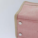 BURBERRY Nova Check Blue Nobel Hand Bag Canvas Pink Beige Auth bs15726-9