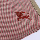 BURBERRY Nova Check Blue Nobel Hand Bag Canvas Pink Beige Auth bs15726-17