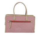 BURBERRY Nova Check Blue Nobel Hand Bag Canvas Pink Beige Auth bs15726-2