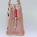 BURBERRY Nova Check Blue Nobel Hand Bag Canvas Pink Beige Auth bs15726-3