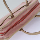 BURBERRY Nova Check Blue Nobel Hand Bag Canvas Pink Beige Auth bs15726-6