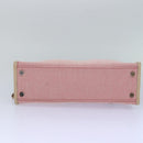 BURBERRY Nova Check Blue Nobel Hand Bag Canvas Pink Beige Auth bs15726-5