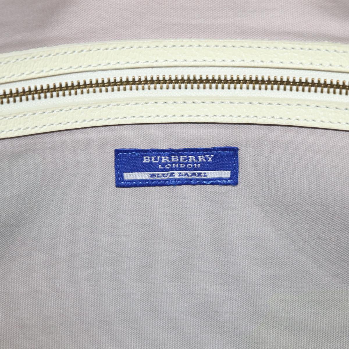 BURBERRY Blue Label Tote Bag Canvas Beige Auth bs15728