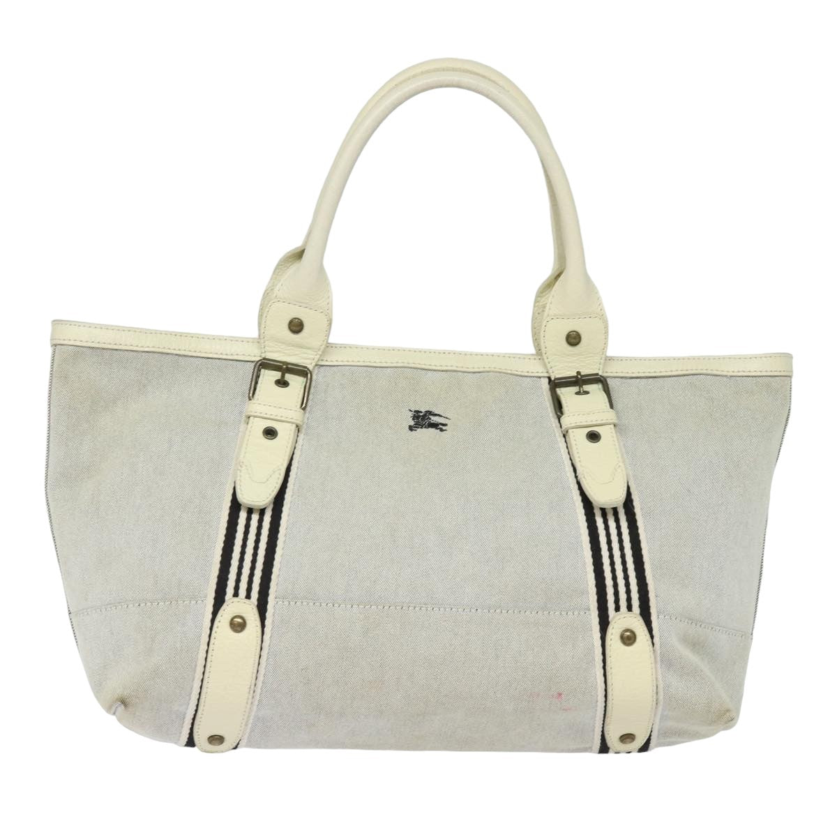 BURBERRY Blue Label Tote Bag Canvas Beige Auth bs15728