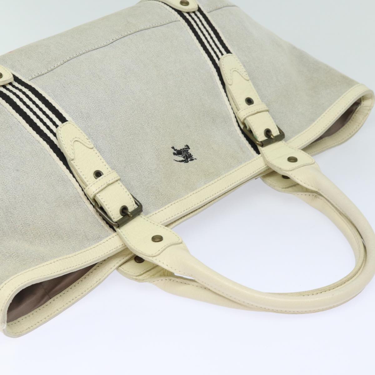 BURBERRY Blue Label Tote Bag Canvas Beige Auth bs15728