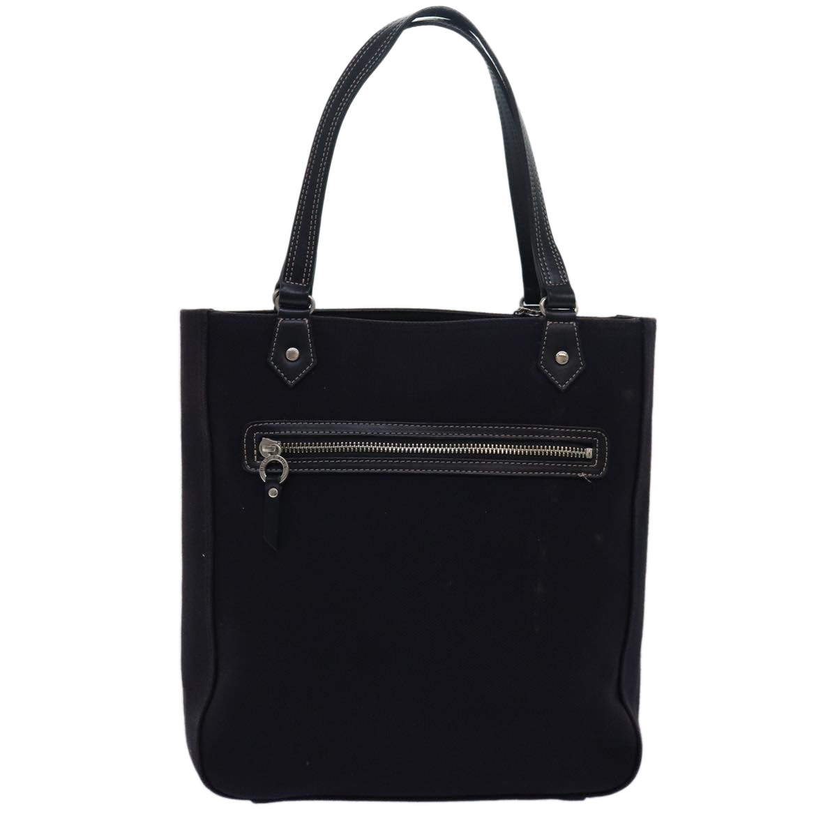 BURBERRY Blue Label Tote Bag Canvas Black Auth bs15734