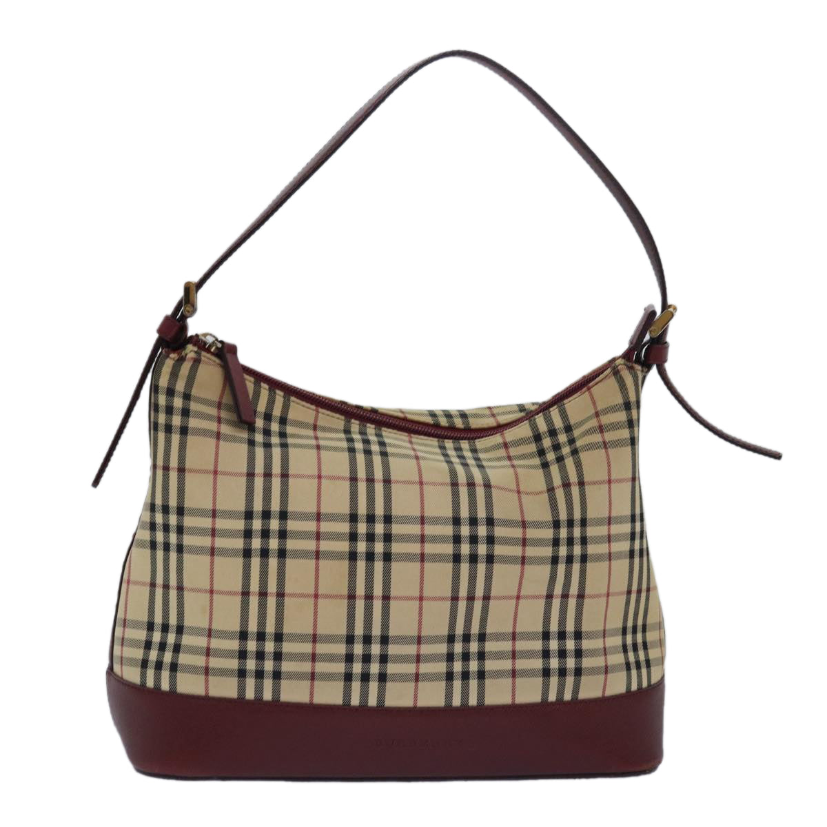 BURBERRY Nova Check Shoulder Bag Canvas Beige Auth bs15735