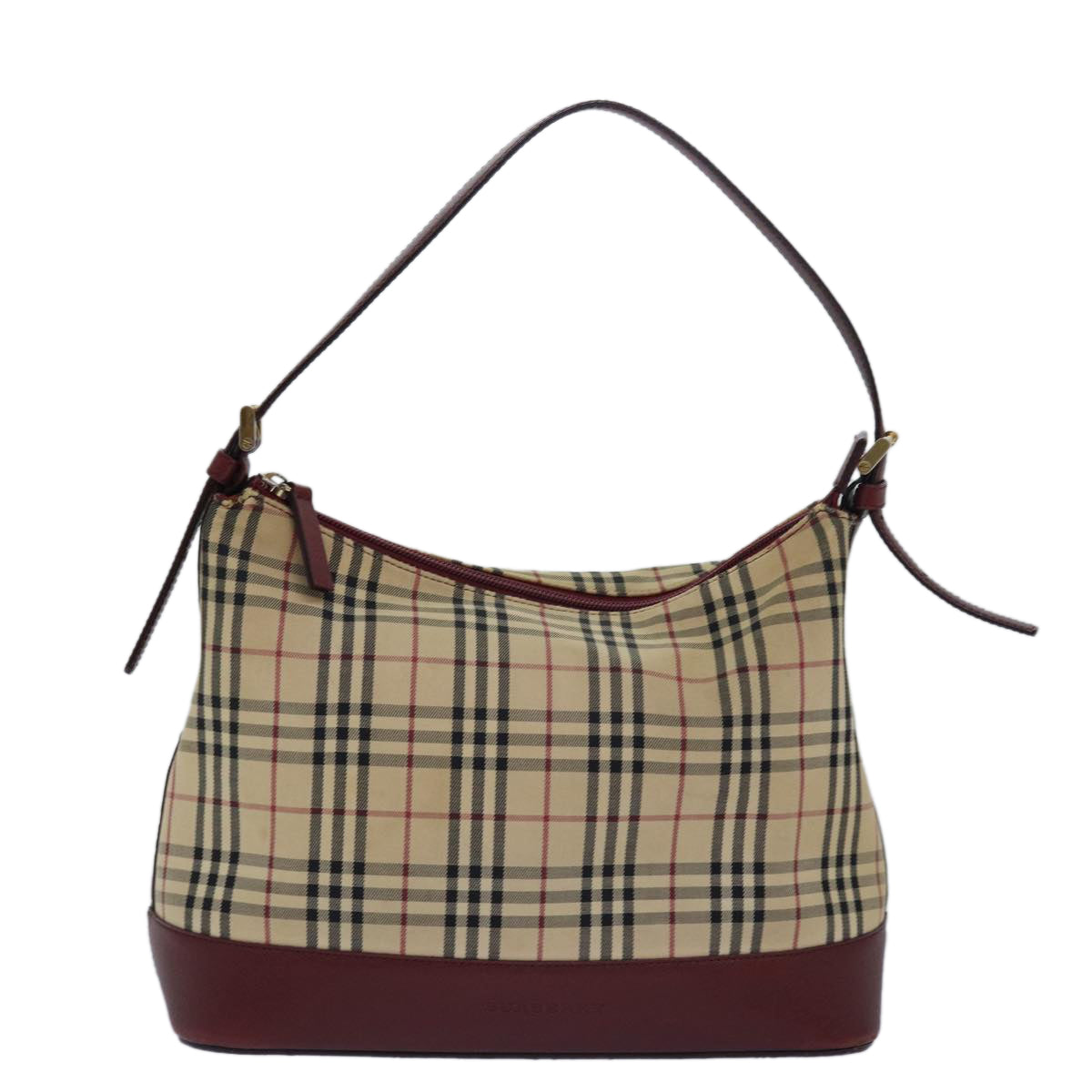 BURBERRY Nova Check Shoulder Bag Canvas Beige Auth bs15735