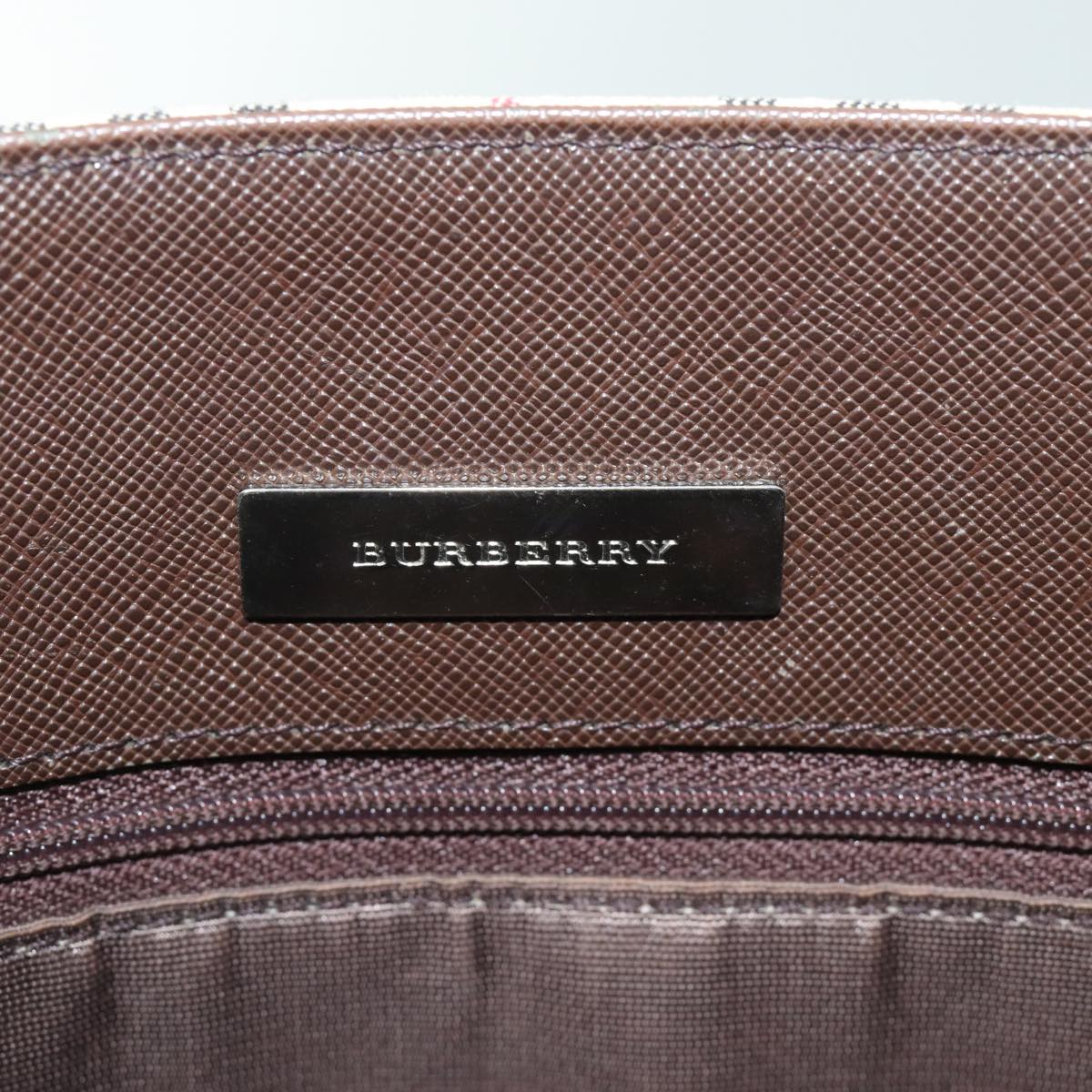 BURBERRY Nova Check Tote Bag Canvas Beige Auth bs15736