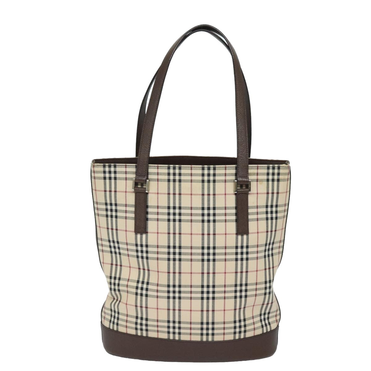 BURBERRY Nova Check Tote Bag Canvas Beige Auth bs15736 - 0