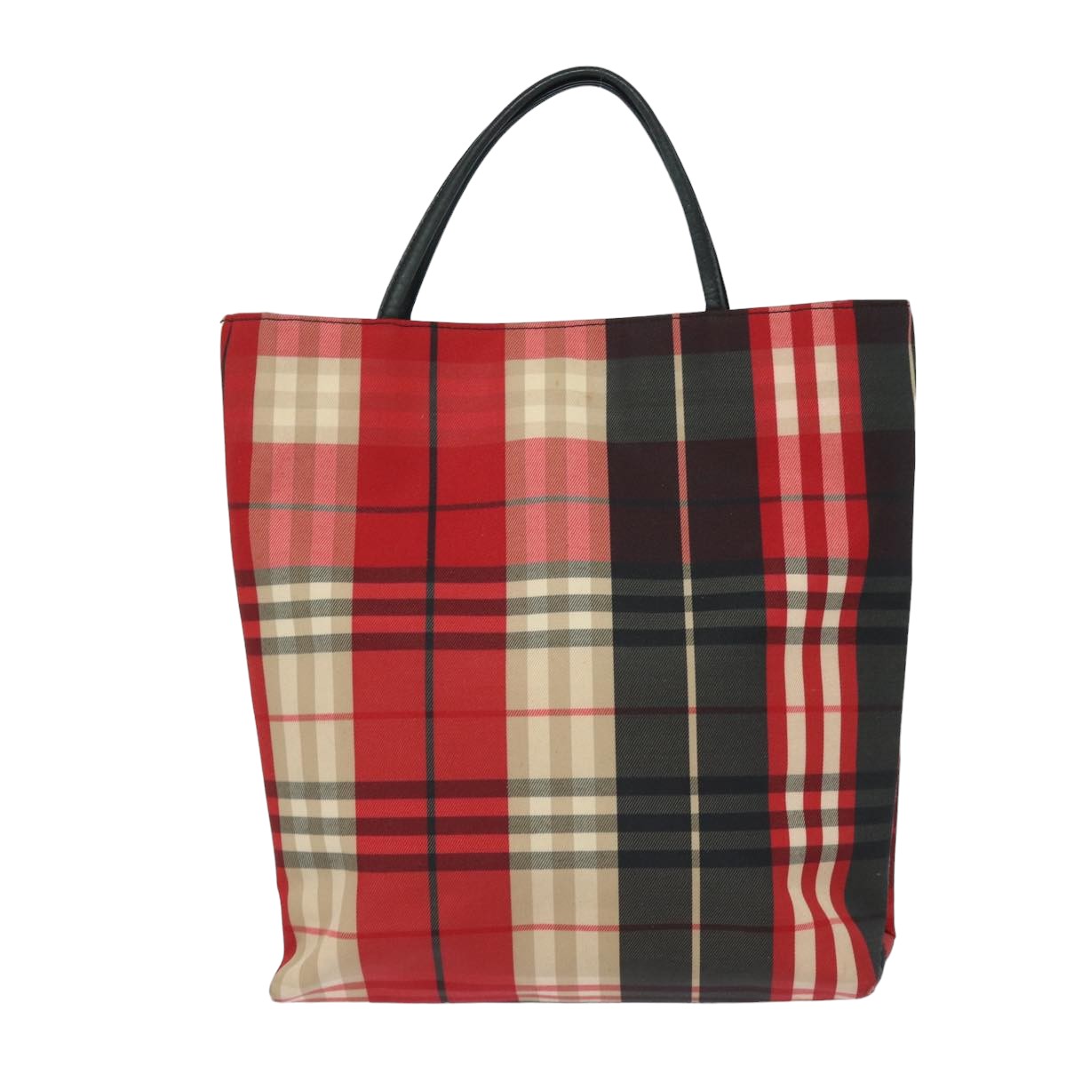 BURBERRY Nova Check Hand Bag Canvas Red Auth bs15741 - 0