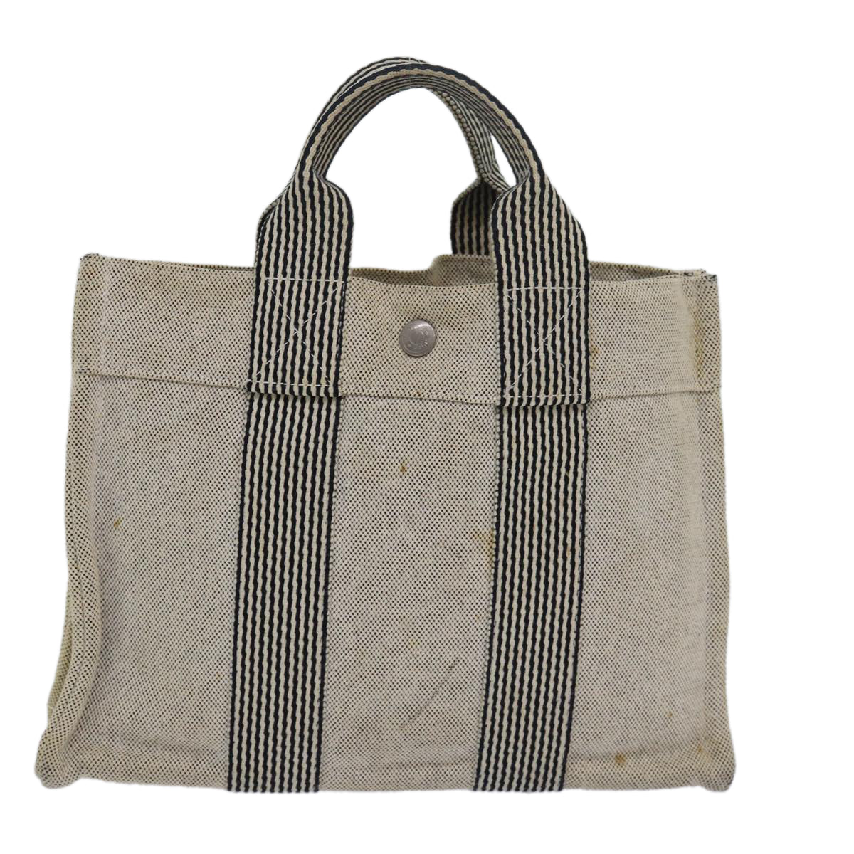 HERMES New Fourre Tout PM Hand Bag Canvas Gray Auth bs15753