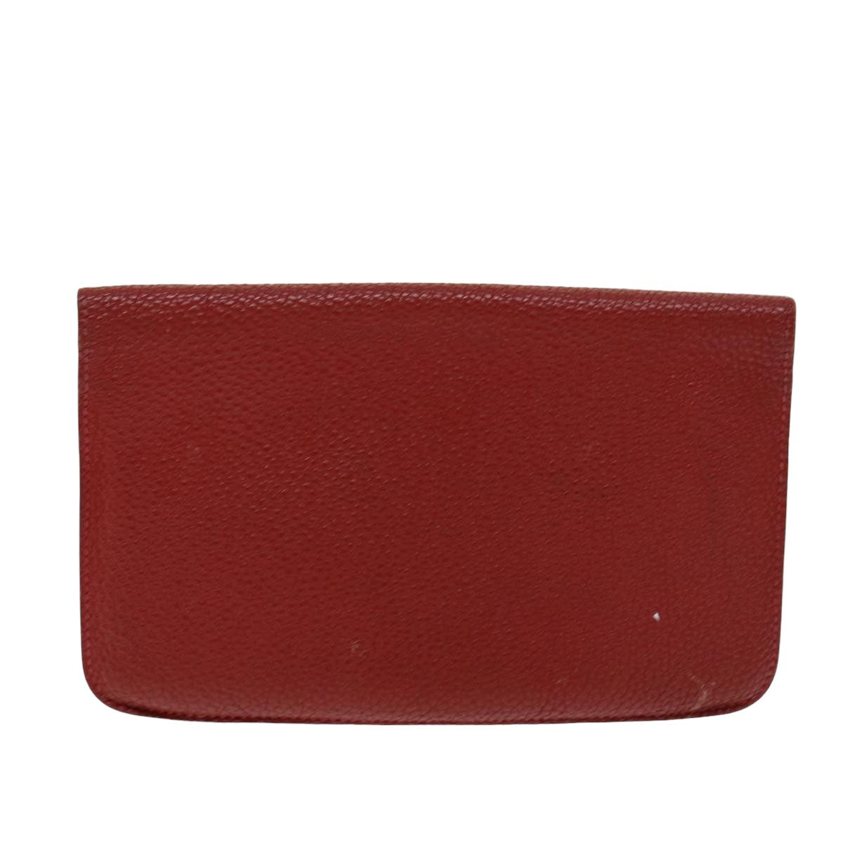 HERMES Dogon GM Wallet Leather Red Auth bs15767 - 0