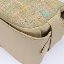 CHANEL Choco Bar Turn Lock Shoulder Bag Wool Multicolor CC Auth bs15780-19