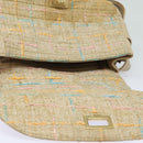 CHANEL Choco Bar Turn Lock Shoulder Bag Wool Multicolor CC Auth bs15780-21