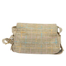 CHANEL Choco Bar Turn Lock Shoulder Bag Wool Multicolor CC Auth bs15780-2