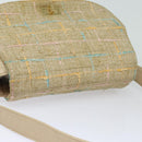 CHANEL Choco Bar Turn Lock Shoulder Bag Wool Multicolor CC Auth bs15780-14