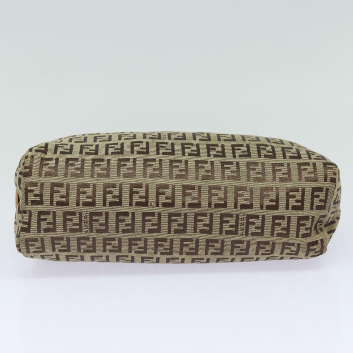 FENDI Zucchino Canvas Pouch Beige Auth bs15781