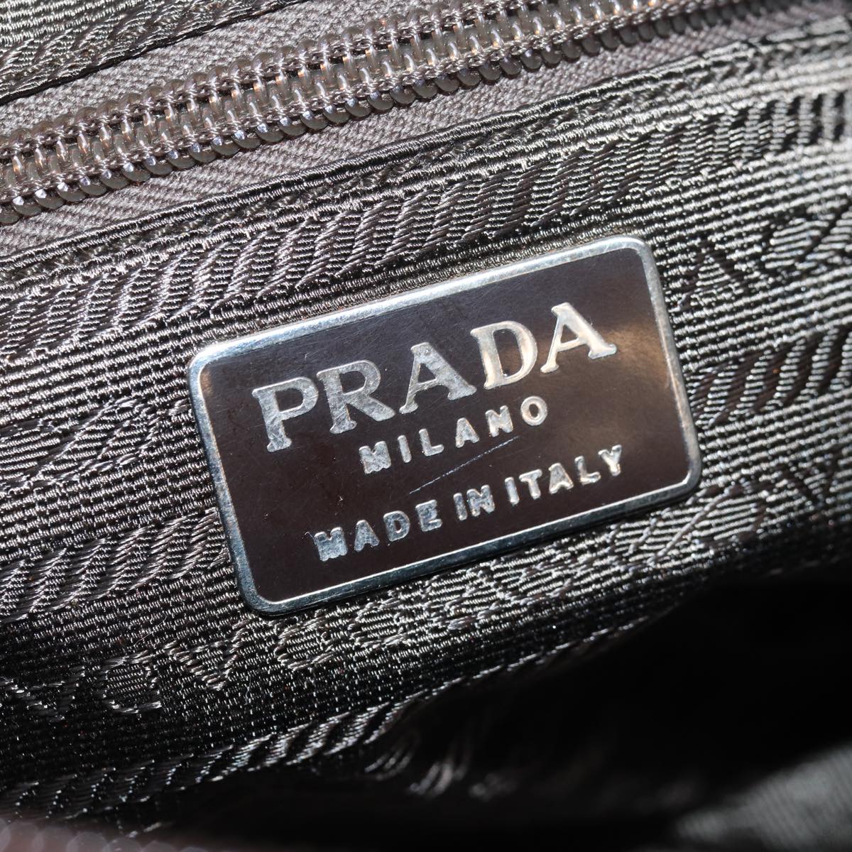 PRADA Pouch Nylon Brown Auth bs15791