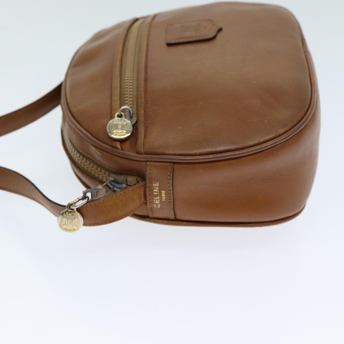 CELINE Shoulder Bag Leather Brown Auth bs15792