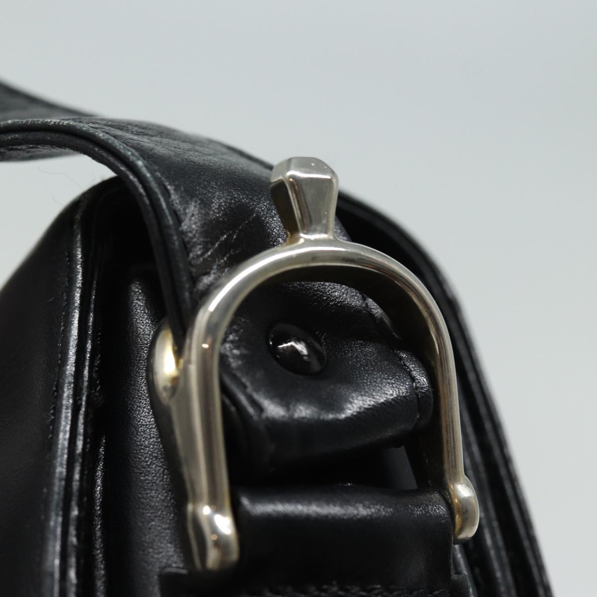 CELINE Shoulder Bag Leather Navy Auth bs15793