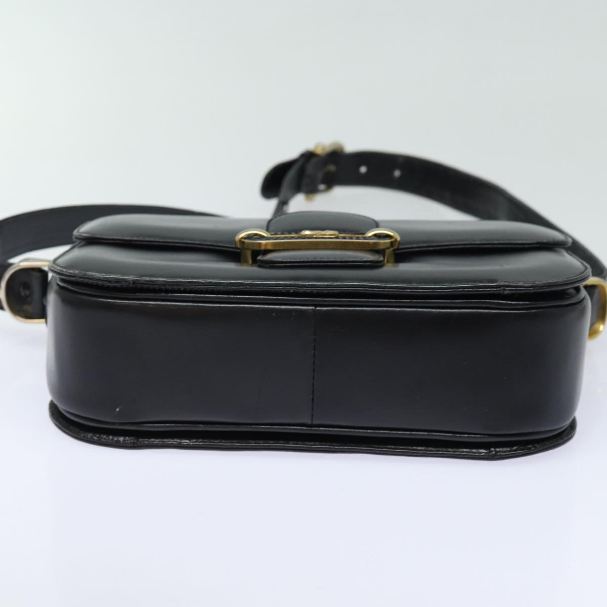 CELINE Shoulder Bag Leather Navy Auth bs15793