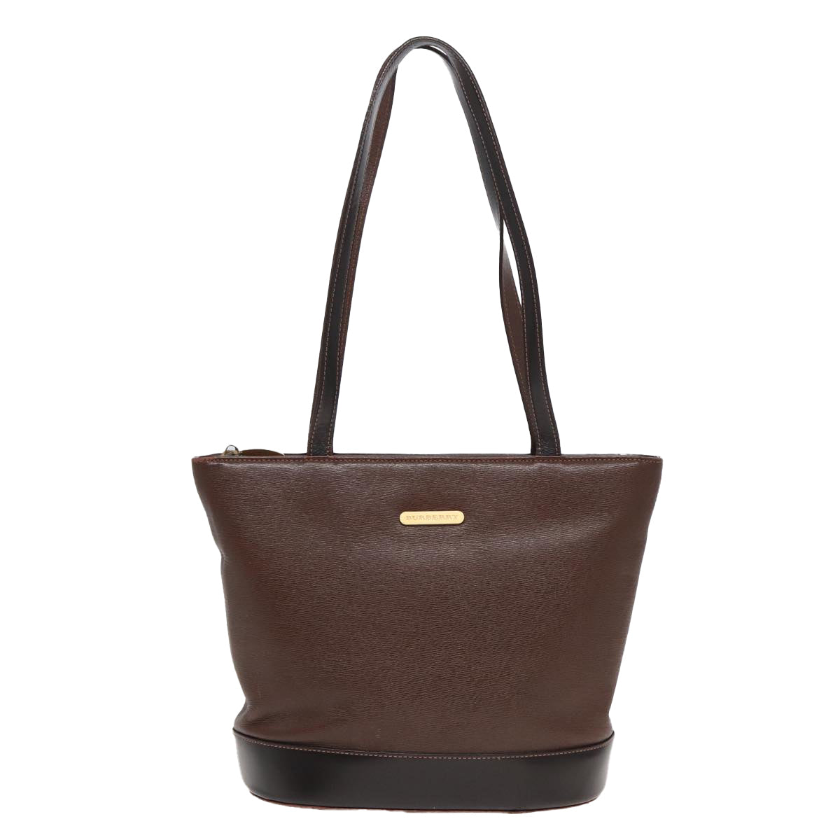 BURBERRY Tote Bag Leather Brown Auth bs15795