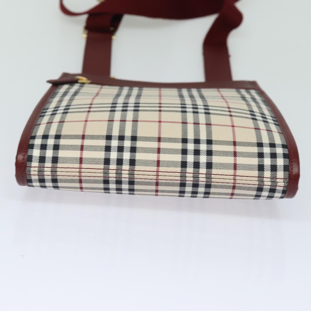 BURBERRY Nova Check Shoulder Bag Canvas Beige Auth bs15797