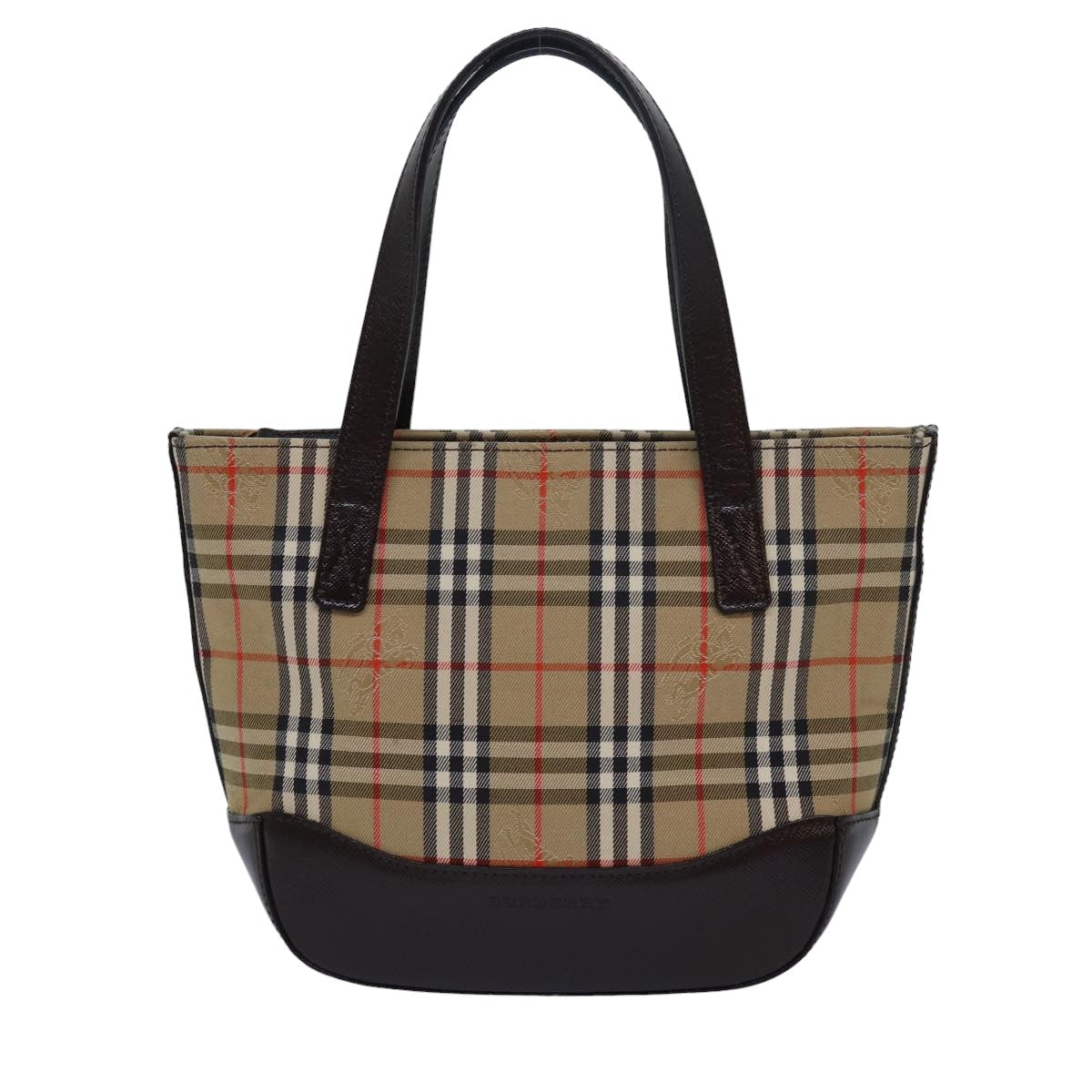 BURBERRY Nova Check Hand Bag Canvas Beige Auth bs15798 - 0