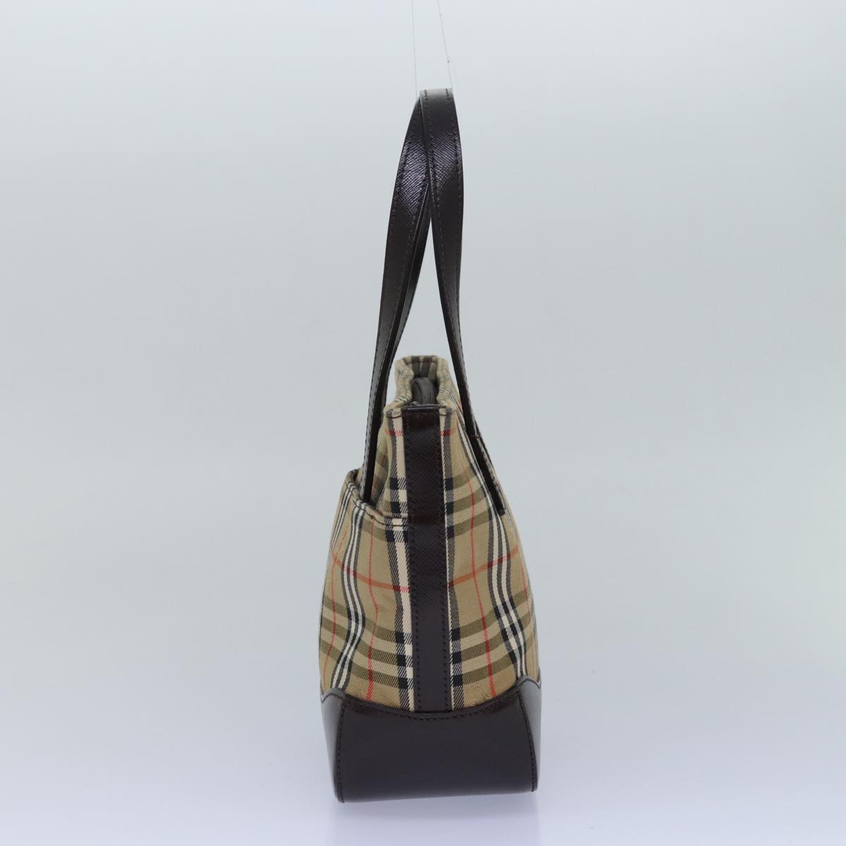 BURBERRY Nova Check Hand Bag Canvas Beige Auth bs15798