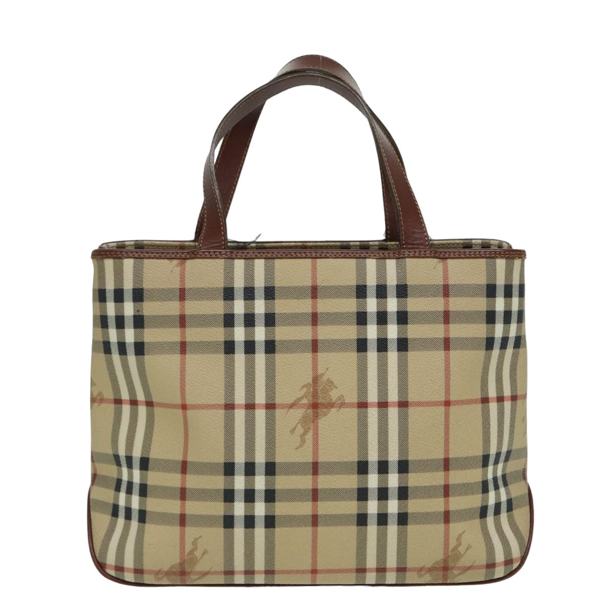 BURBERRY Nova Check Hand Bag PVC Beige Auth bs15799 - 0