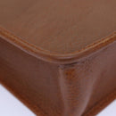 Burberrys Clutch Bag Leather Brown Auth bs15802-11