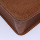 Burberrys Clutch Bag Leather Brown Auth bs15802-12