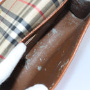 Burberrys Clutch Bag Leather Brown Auth bs15802-16